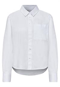 Langarm Bluse mit Hemdkragen aus Twill white