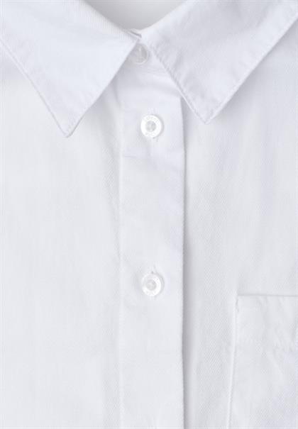 Langarm Bluse mit Hemdkragen aus Twill white