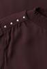 Langarm Bluse mit Nieten und Smokkragen russet red