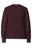 Langarm Bluse mit Nieten und Smokkragen russet red
