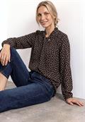 Langarm Bluse mit Schleifendetail black coffee
