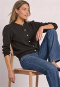 Langarm Cardigan mit Rundhals und Knöpfen black coffee mel.