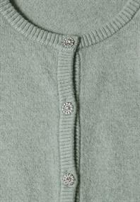 Langarm Cardigan mit Rundhals und Knöpfen eucalyptus green mel.