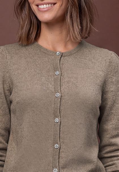 Langarm Cardigan mit Rundhals und Knöpfen sanded amber mel.