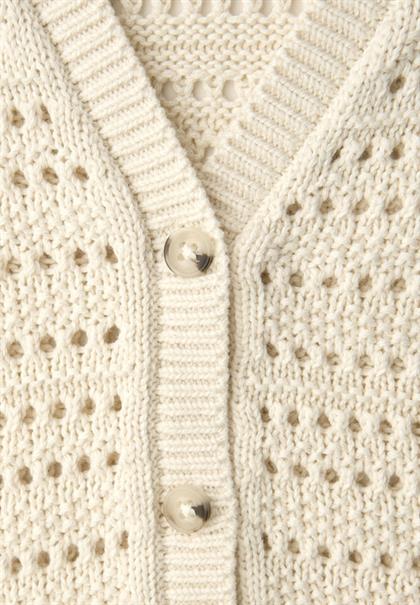 Langarm Cardigan mit V-Neck soft beige