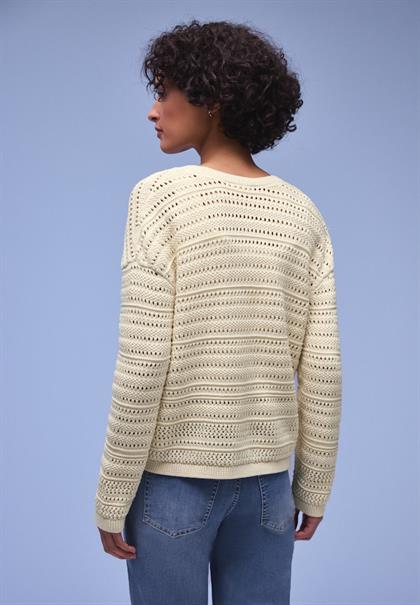 Langarm Cardigan mit V-Neck soft beige