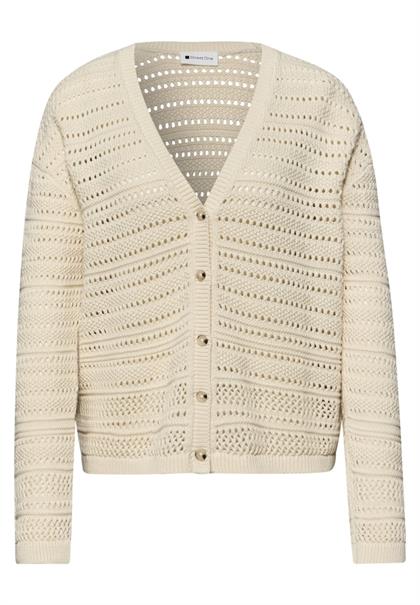 Langarm Cardigan mit V-Neck soft beige