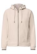 Langarm Fleece Jacke mit Kapuze cashmere beige