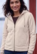 Langarm Fleece Jacke mit Kapuze cashmere beige
