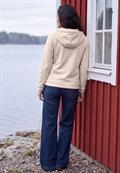 Langarm Fleece Jacke mit Kapuze cashmere beige