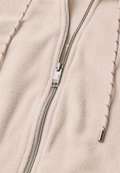 Langarm Fleece Jacke mit Kapuze cashmere beige