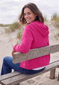 Langarm Fleece Jacke mit Kapuze pink flash