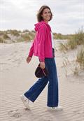 Langarm Fleece Jacke mit Kapuze pink flash
