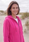 Langarm Fleece Jacke mit Kapuze pink flash