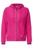 Langarm Fleece Jacke mit Kapuze pink flash