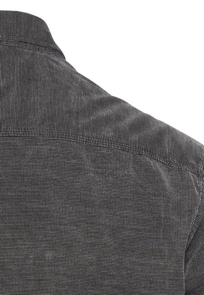 Langarm Hemd in Regular Fit aus Cord asphalt