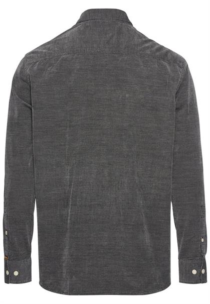 Langarm Hemd in Regular Fit aus Cord asphalt