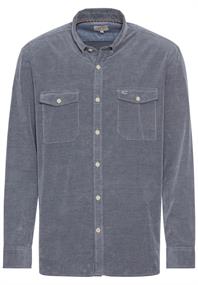 Langarm Hemd in Regular Fit aus Cord denim blue
