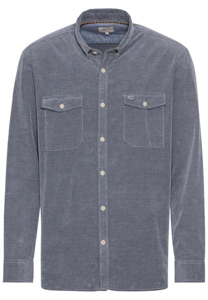 Langarm Hemd in Regular Fit aus Cord denim blue