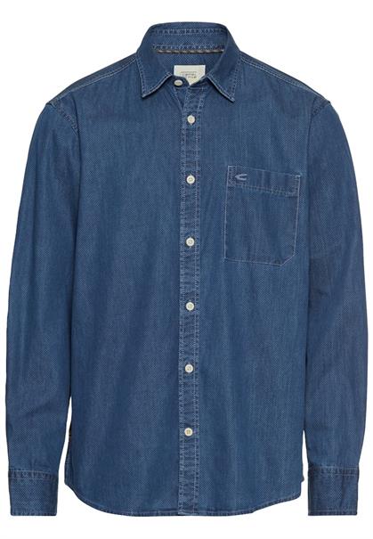 Langarm Hemd mit Allover-Print dark navy