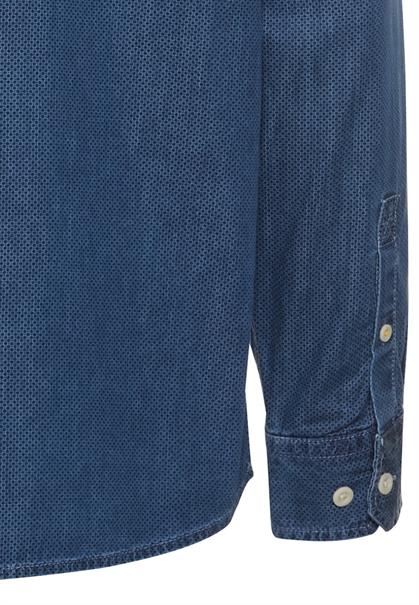Langarm Hemd mit Allover-Print dark navy