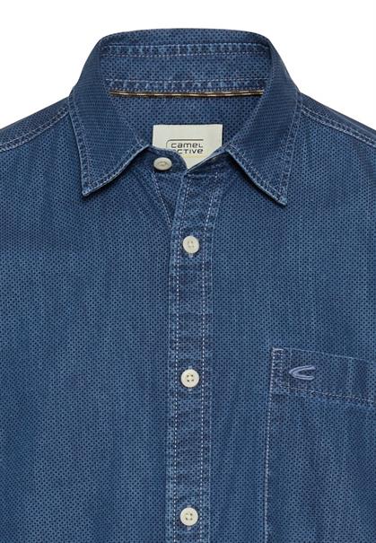 Langarm Hemd mit Allover-Print dark navy