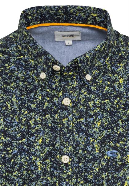 Langarm Hemd mit Allover-Print lemon grass