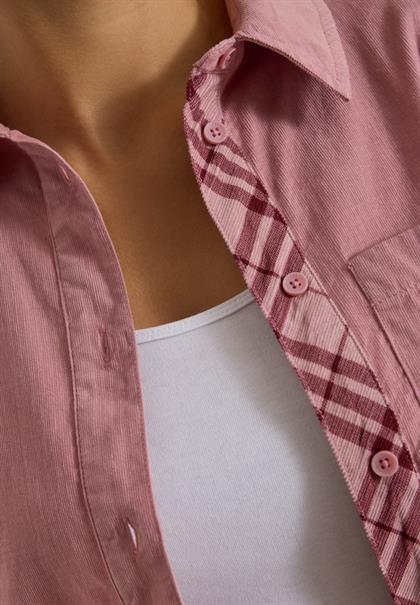 Langarm Hemdbluse aus Cord mit Knöpfen velvet rose