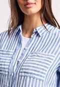 Langarm Hemdbluse aus Leinen drift blue