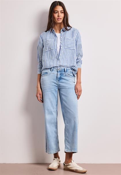 Langarm Hemdbluse aus Leinen drift blue