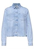 Langarm Hemdbluse in Denim-Optik bleached wash