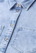 Langarm Hemdbluse in Denim-Optik bleached wash