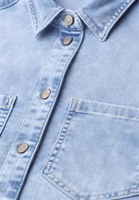 Langarm Hemdbluse in Denim-Optik bleached wash