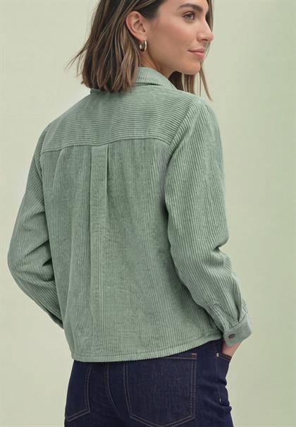 Langarm Hemdbluse mit Cordmix eucalyptus green
