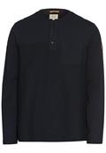 Langarm Henley mit Brusttasche dark navy