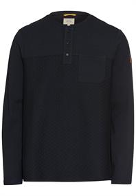 Langarm Henley mit Brusttasche dark navy