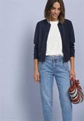 Langarm Jacke im Silk-Look mit Zipper darkest blue
