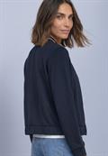 Langarm Jacke im Silk-Look mit Zipper darkest blue