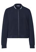 Langarm Jacke im Silk-Look mit Zipper darkest blue