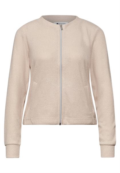Langarm Jacke im Strick-Look mit Zipper clay sand