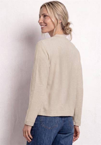 Langarm Jacke im Strick-Look mit Zipper clay sand
