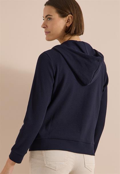 Langarm Jacke mit Kapuze und Struktur urban dark blue