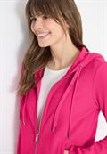 Langarm Jacke mit Kapuze und Taschen beetroot pink