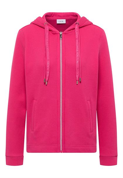 Langarm Jacke mit Kapuze und Taschen beetroot pink