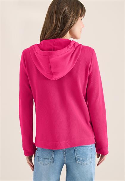 Langarm Jacke mit Kapuze und Taschen beetroot pink