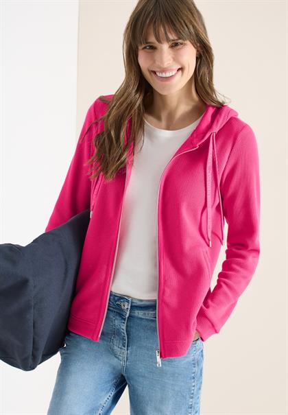 Langarm Jacke mit Kapuze und Taschen beetroot pink