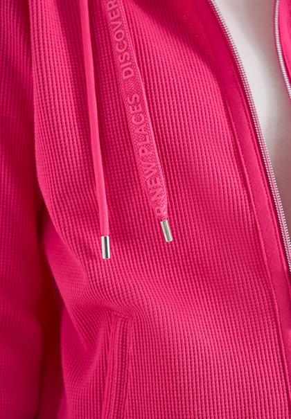 Langarm Jacke mit Kapuze und Taschen beetroot pink