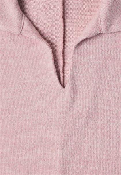 Langarm Poloshirt im Melange-Look vintage blush mel.