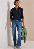 Langarm Poloshirt mit Knöpfen urban dark blue