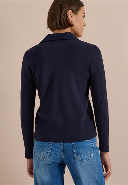 Langarm Poloshirt mit Knöpfen urban dark blue